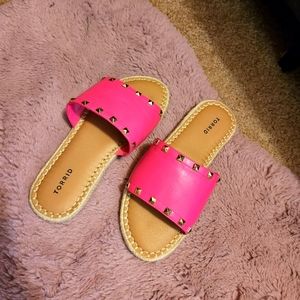 Pink studded TORRID slides